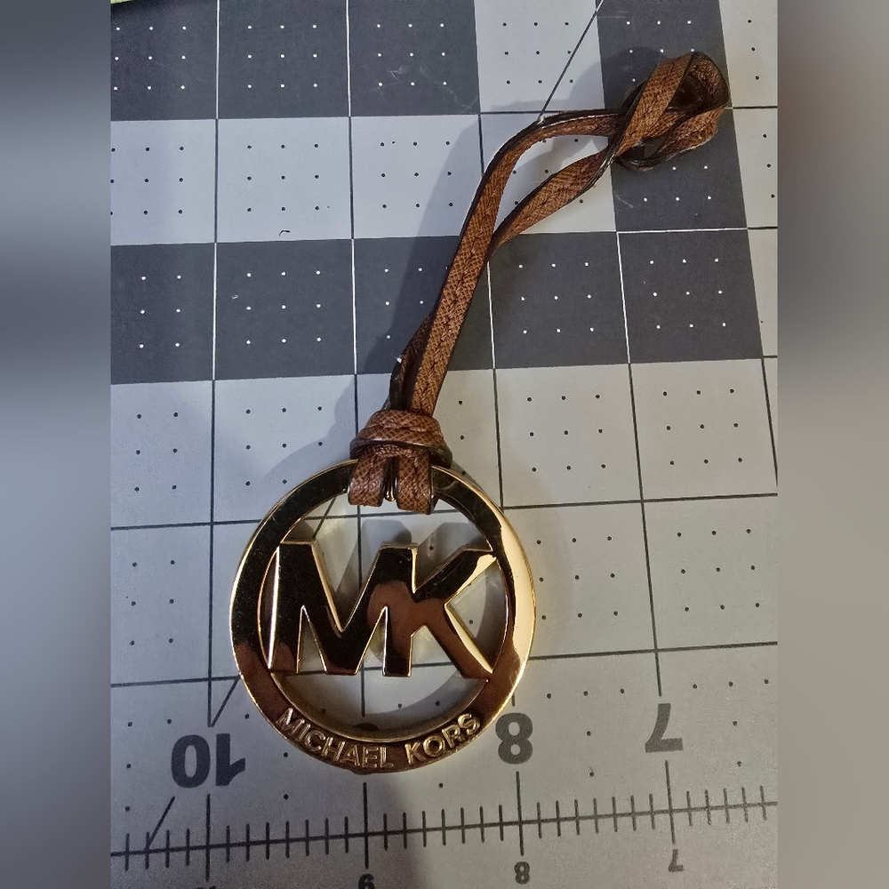 Michael Kors Gold and Brown Keychain